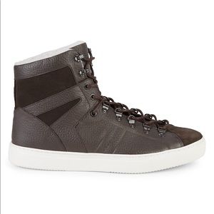 NEW $348 Hugo Boss Enlight Hito Hightop Leather Trainer Men’s Sneakers Size 7